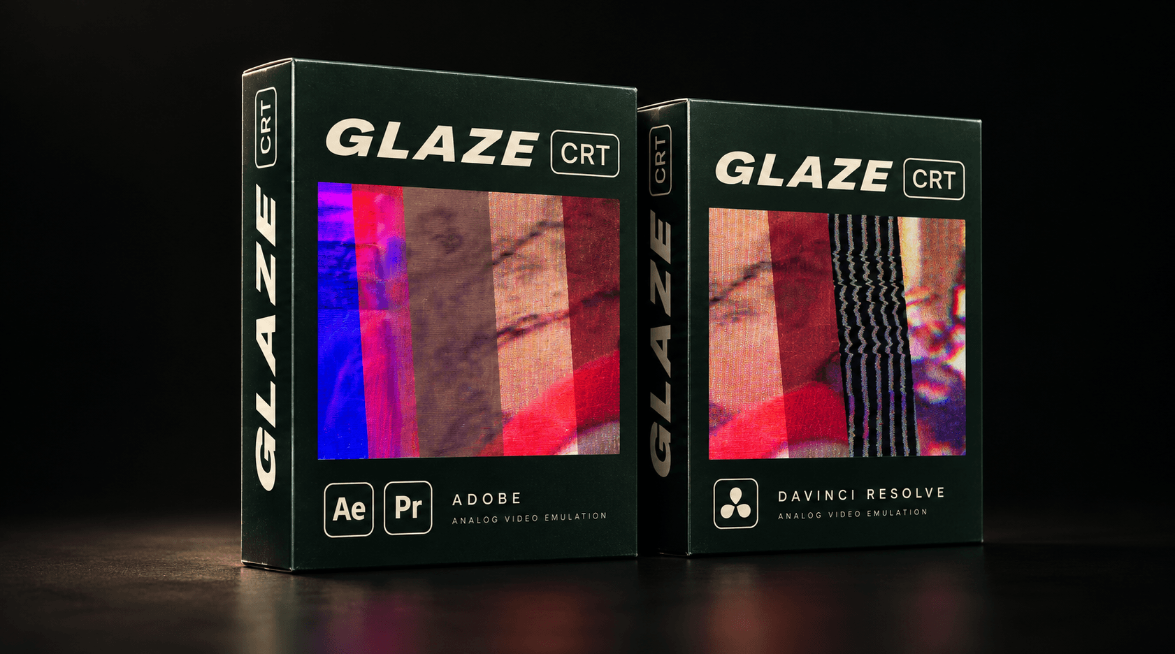 Adobe + DaVinci GLAZE CRT software package artwork